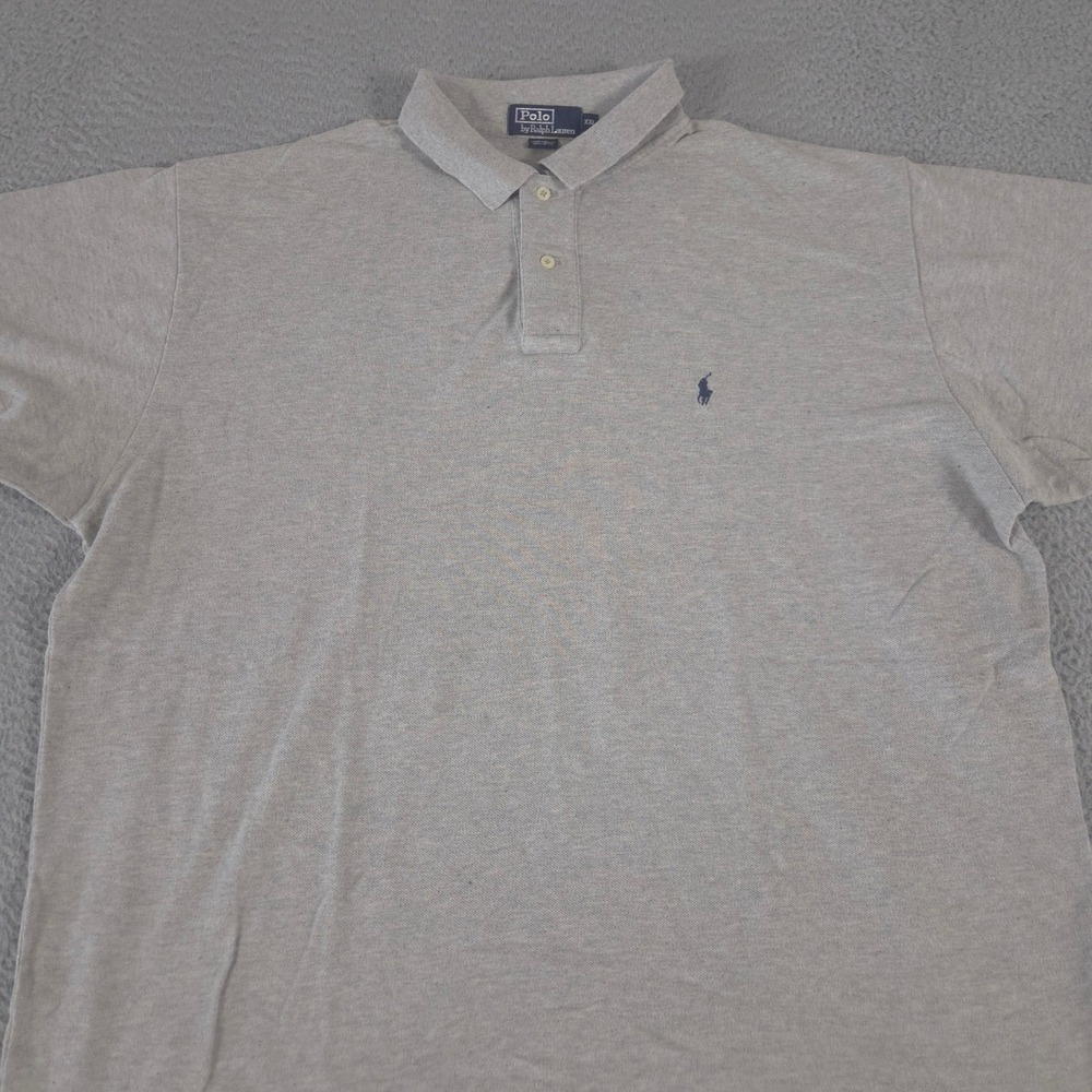 VINTAGE Polo Ralph Lauren Polo Shirt Mens XXL Grey Pique Cotton Pony Golf 90s